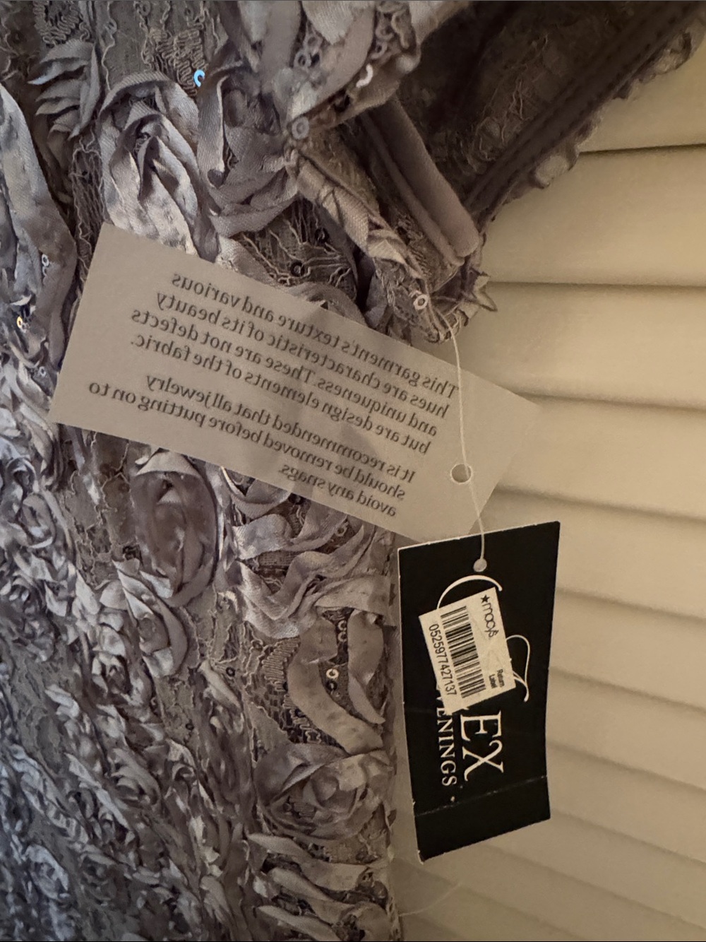NWT Alex Evenings $239 Dove (Silver-Gray) Floral Maxi Dress, Size 12 - Picture 3 of 7
